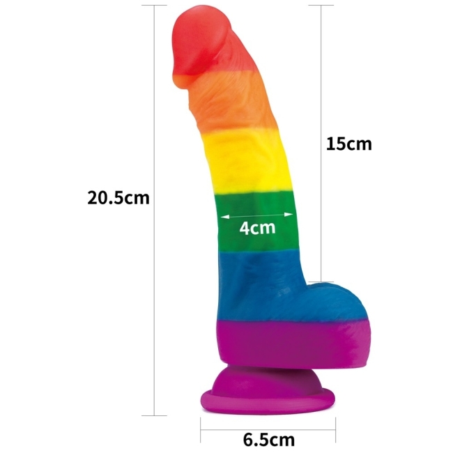 Lovetoy Prider Gökkuşağı Renkli Damarlı 21 Cm Realistik Dildo-410027