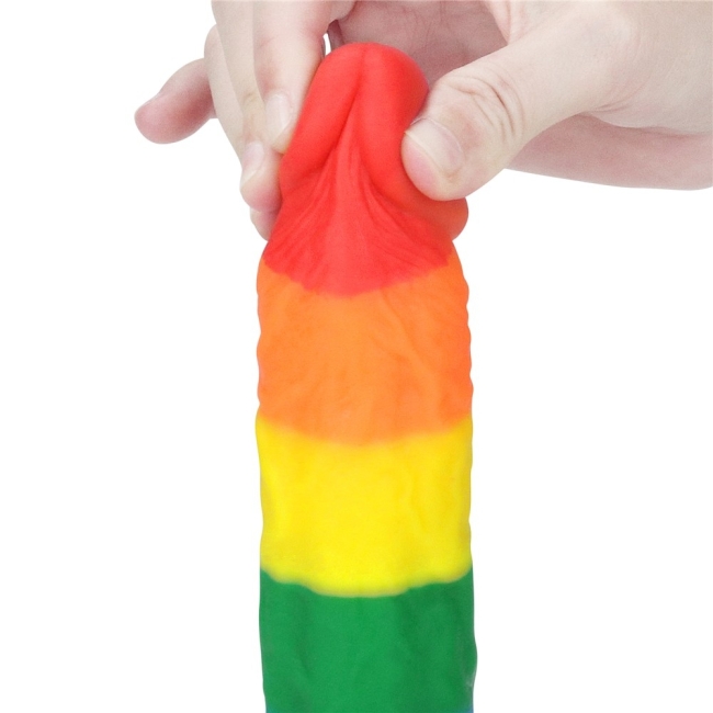 Lovetoy Prider Gökkuşağı Renkli Damarlı 21 Cm Realistik Dildo-410027