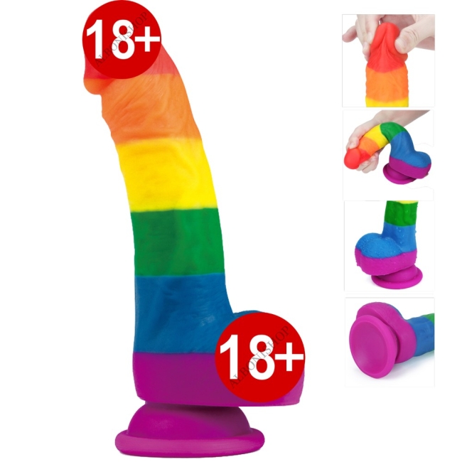 Lovetoy Prider Gökkuşağı Renkli Damarlı 21 Cm Realistik Dildo-410027