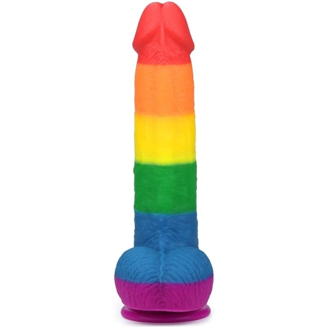 Lovetoy Prider Gökkuşağı Renkli Damarlı 23 Cm Realistik Kemerli Penis-410028