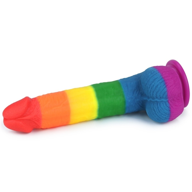 Lovetoy Prider Gökkuşağı Renkli Damarlı 23 Cm Realistik Penis-410028