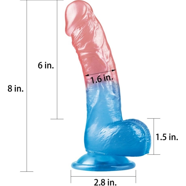 Lovetoy Renkli 20 Cm Ultra Yumuşak Jel Dildo