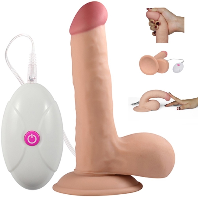 Lovetoy Ultra Yumuşak Özel Dokulu 18 Cm Titreşimli Realistik Penis