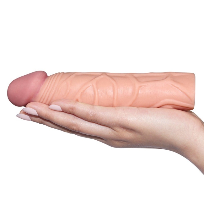 Lovetoy X-Tender Realistik Dokuda 2.5 Cm Uzatmalı Penis Kılıfı-LV1051F