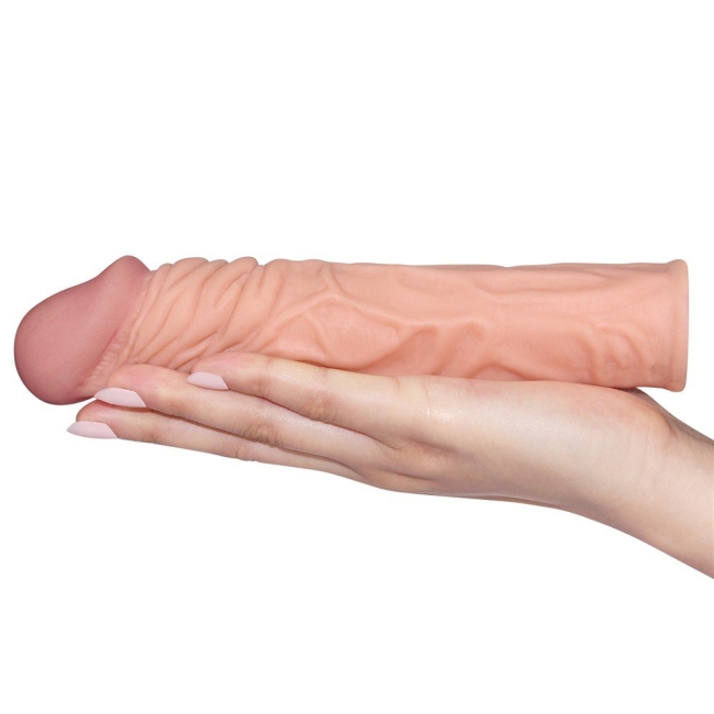 Lovetoy X- Tender Realistik Dokulu 5cm Uzatmalı Penis Kılıfı -LV1052F