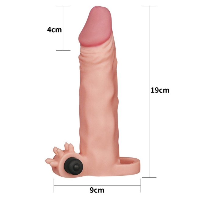 Lovetoy X-TENDER Realistik Titreşimli  5 Cm Uzatmalı Penis Kılıfı-1063F