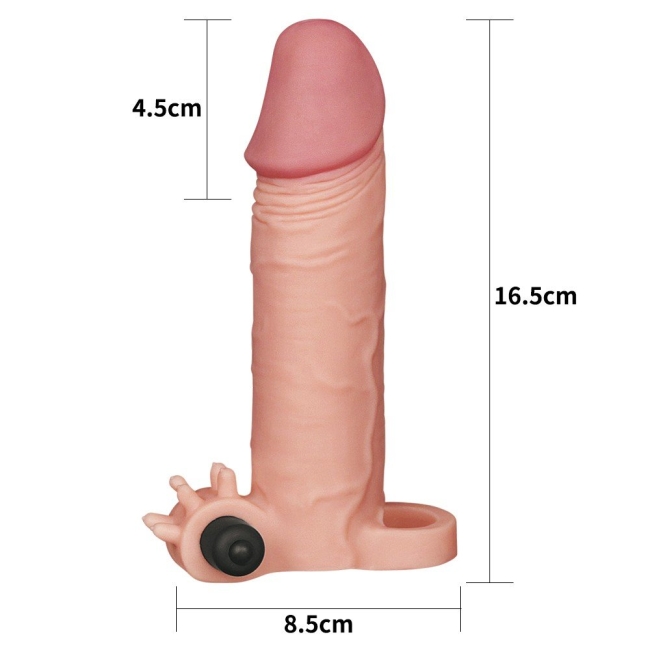 Lovetoy X-TENDER Realistik Titreşimli 5 Cm  Uzatmalı Penis Kılıfı-LV1062F