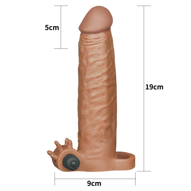 Lovetoy X-TENDER Realistik Titreşimli 5 Cm Uzatmalı Penis Kılıfı-LV1064B