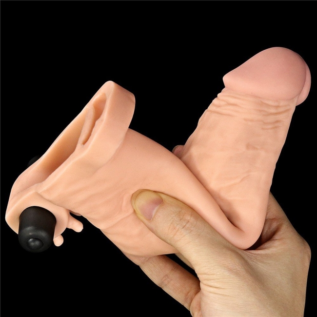 Lovetoy X-TENDER Realistik Titreşimli Uzatmalı Penis Kılıfı-LV1064F