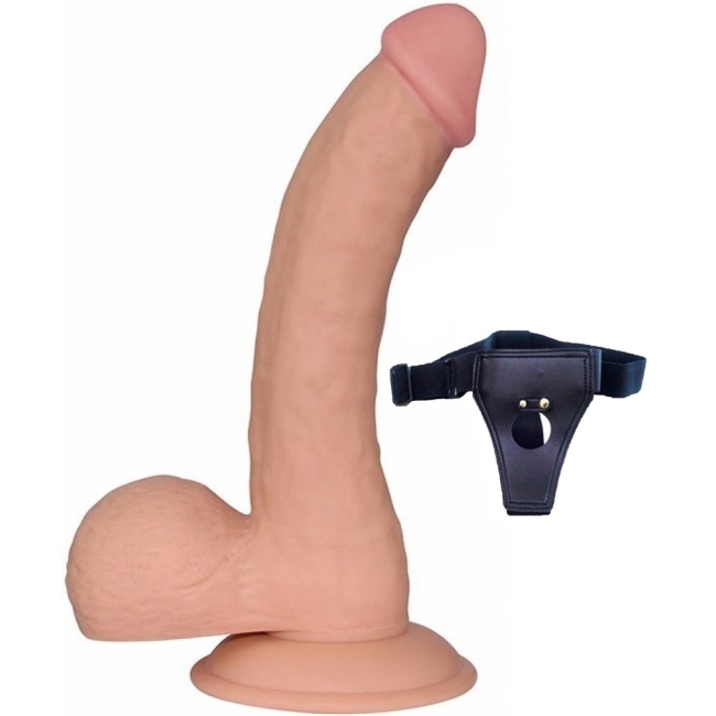 Lovetoy Yeni Nesil Ultra Yumuşak Özel Dokulu 20 Cm Kemerli  Realistik Penis-1082