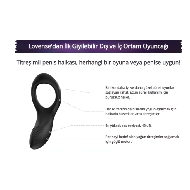 Lovense Diamo Akıllı Telefon Uyumlu Titreşimli Penis Halkası