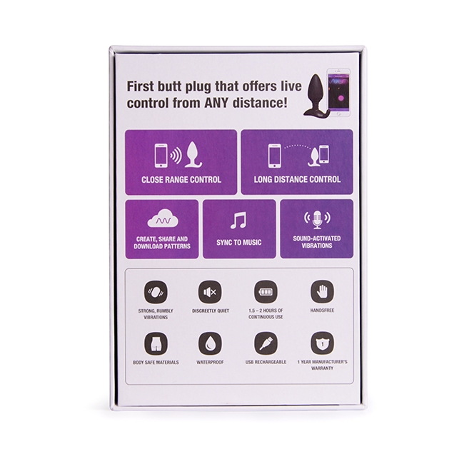 Lovense Hush Wifi İle Akıllı Telefon ve Tablet Kontrolü Sağlayan 38 Mm Anal Plug