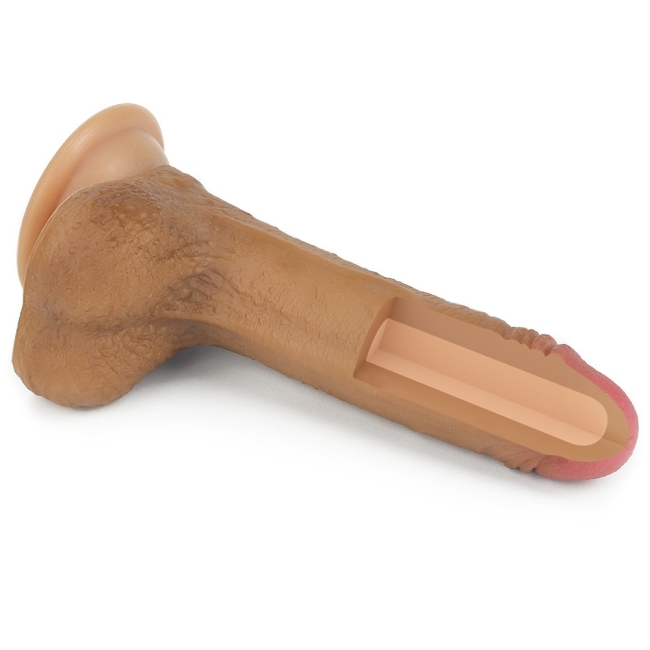 Lovetoy Nature Cock Serisi Özel Çift Katmanlı 18 cm  Esmer Realistik Penis