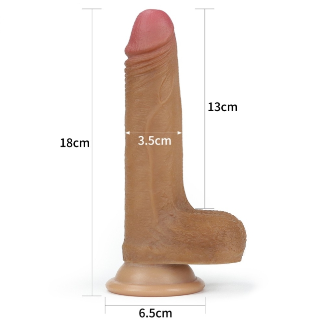 Lovetoy Nature Cock Serisi Özel Çift Katmanlı 18 cm  Esmer Realistik Penis