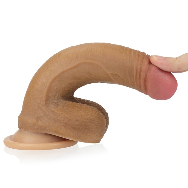 Lovetoy Nature Cock Serisi Özel Çift Katmanlı 18 cm  Esmer Realistik Penis