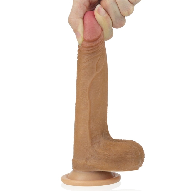 Lovetoy Nature Cock Serisi Özel Çift Katmanlı 18 cm  Esmer Realistik Penis