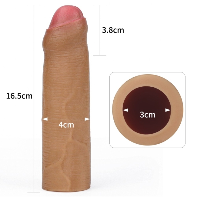 Lovetoy Nature-Extender Serisi Ultra Esnek Özel Silikonlu Sünnetsiz Esmer  Penis Kılıfı