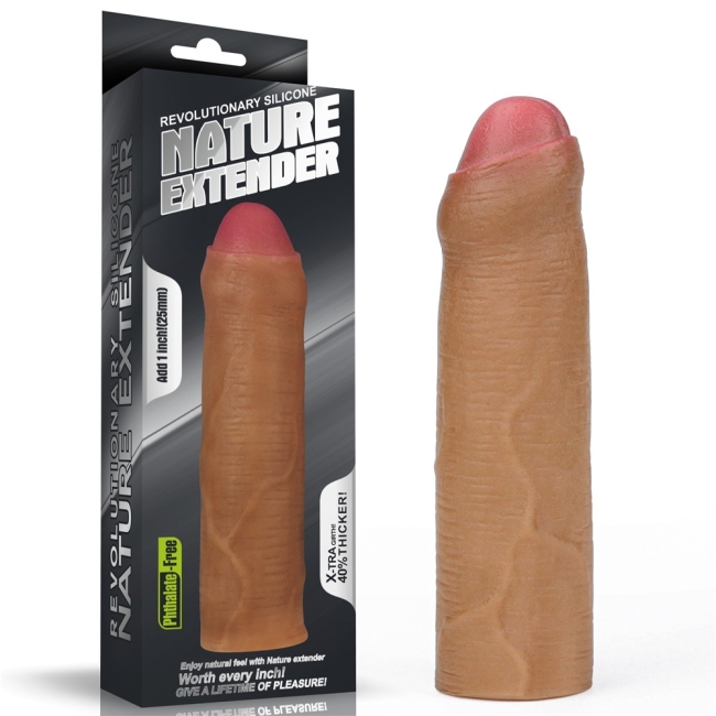 Lovetoy Nature-Extender Serisi Ultra Esnek Özel Silikonlu Sünnetsiz Esmer  Penis Kılıfı