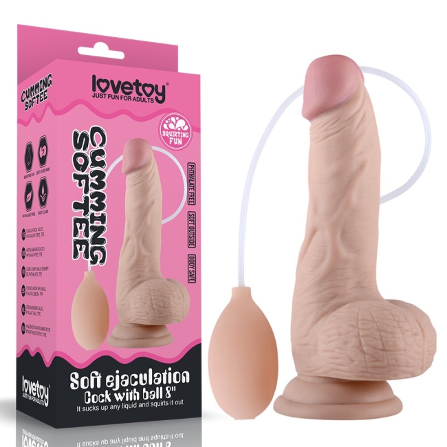 Lovetoy Soft Ejaculation Serisi Su Fışkırtmalı 20 cm Yumuşak Realistik Penis