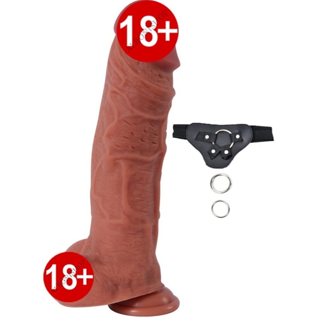 Luxury King 27 Cm Çift Katmanlı Gerçekçi Belden Bağlamalı Realistik Penis