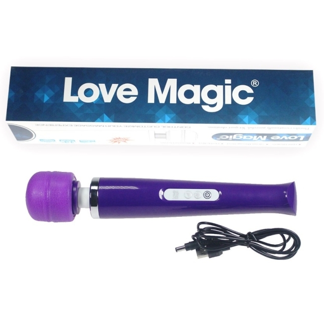 Magic Wand 20 Hızlı Şarjlı Mor Masaj ve Orgazm Vibratör + 2 Başlık