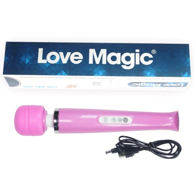 Magic Wand 20 Hızlı Şarjlı Pembe Masaj ve Orgazm Vibratör + 2 Başlık 