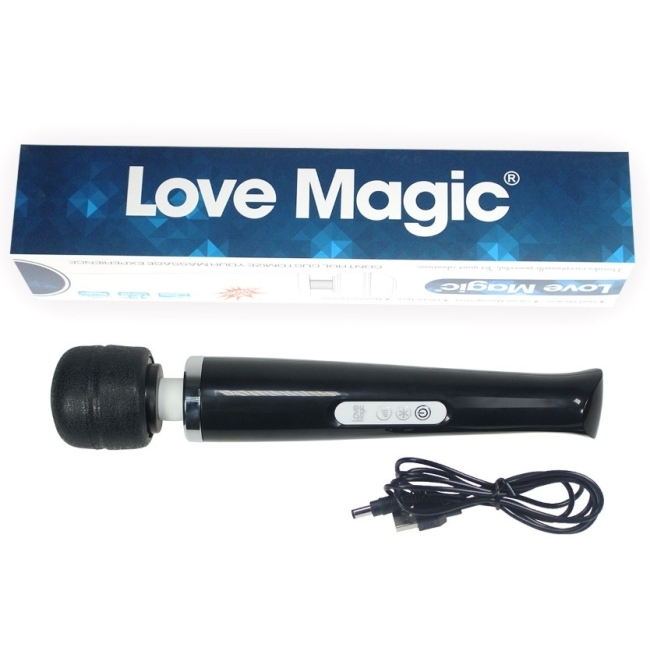 Magic Wand 20 Hızlı Şarjlı Siyah Masaj ve Orgazm Vibratör + 2 Başlık 