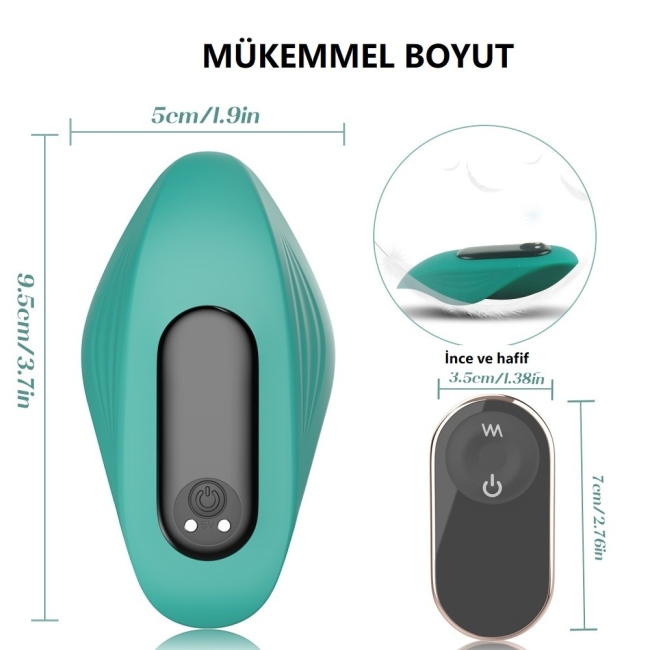 Manta 9 Fonksiyonlu Titreşimli Kumandalı Şarjlı Su Geçirmez Giyilebilen Vibratör