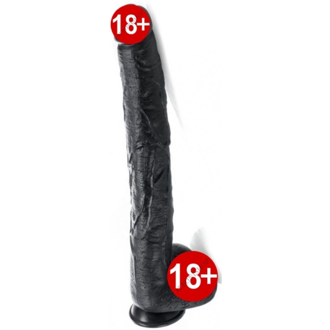 Marcus Cock 43 Cm Damarlı Dev Realistik Siyah Penis Dildo