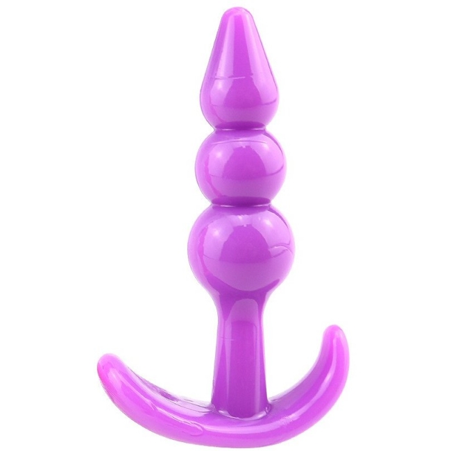 Mavi Boğumlu Slikon Anal Plug