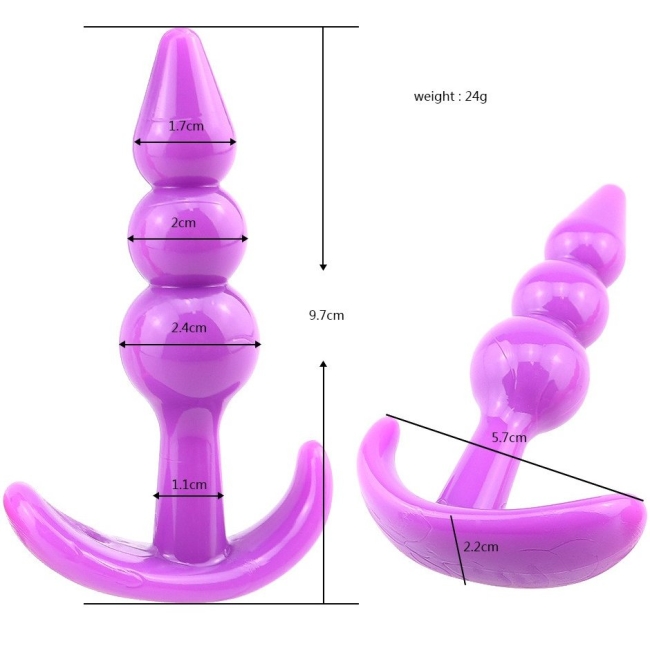 Mavi Boğumlu Slikon Anal Plug