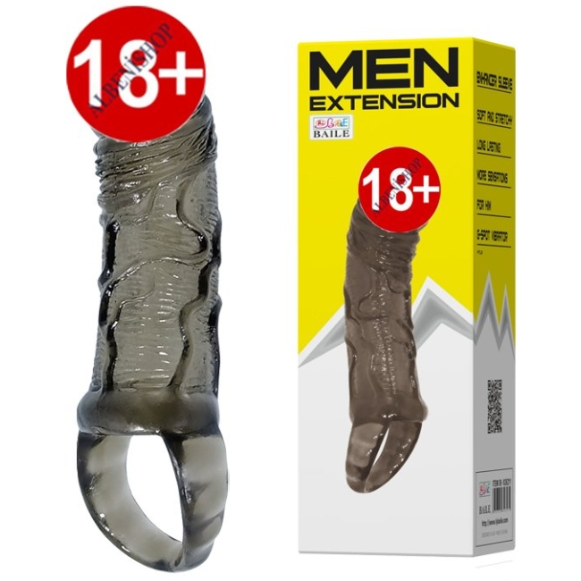 Men Extensıon Transparan Siyah Silikon Yapıda Penis Kılıfı