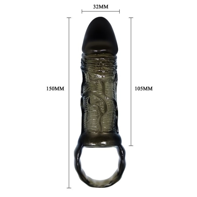 Men Extensıon Transparan Siyah Silikon Yapıda Penis Kılıfı