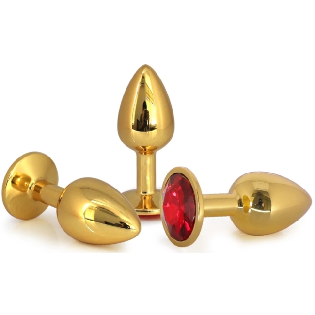 Mücevher Renk Taşlı 3 Farklı Boyutta Anal Plug Seti