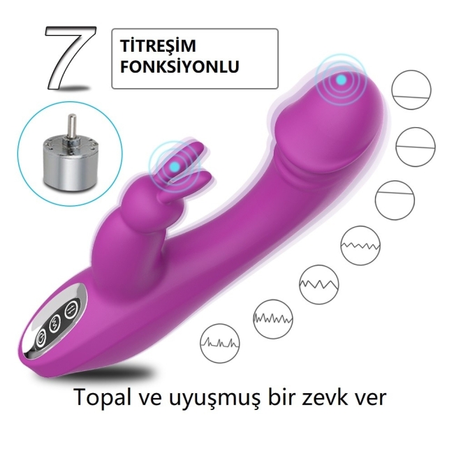 Naughty 7 Modlu Titreşimli G-Bölgesi ve Klitoris Uyarıcı Rabbit Vibratör