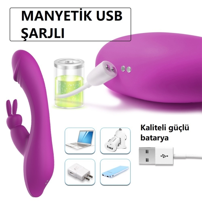 Naughty 7 Modlu Titreşimli G-Bölgesi ve Klitoris Uyarıcı Rabbit Vibratör