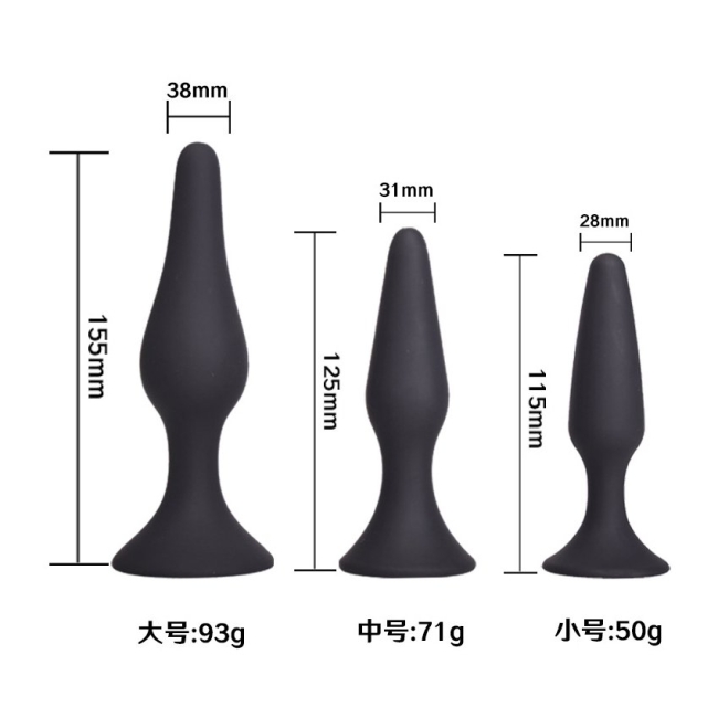 Özel Slikon Egzersiz Küçük-Orta-Büyük Boy 3 Anal Plug Seti