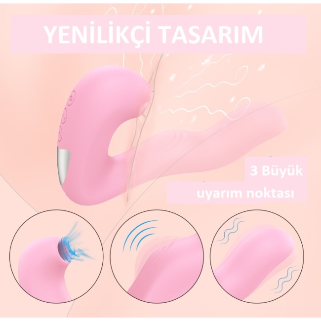 Finger 10 Modlu Titreşimli & 5 Emiş Modlu G-Bölgesi Klitoris Uyarıcı vibratör