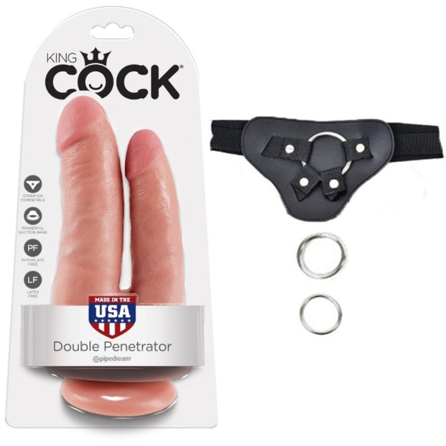 Pipedream Çift Başlı Realistik İkili Çatal Belden Bağlamalı Penis Dildo