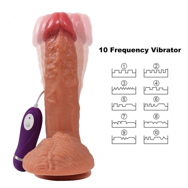 Pson 22 Cm Çift Katmanlı 10 Fonksiyonlu Titreşimli Yumuşak Realistik Penis