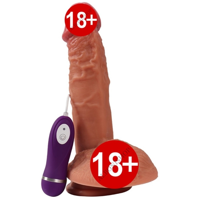 Pson 22 Cm Çift Katmanlı 10 Fonksiyonlu Titreşimli Yumuşak Realistik Penis