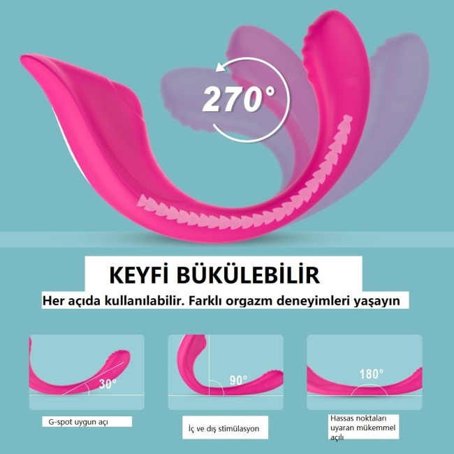 Ribbon Pro Kıkırdaklı Çiftlere Özel Kumandalı Giyilebilen 9 Modlu Titreşimli Vibratör