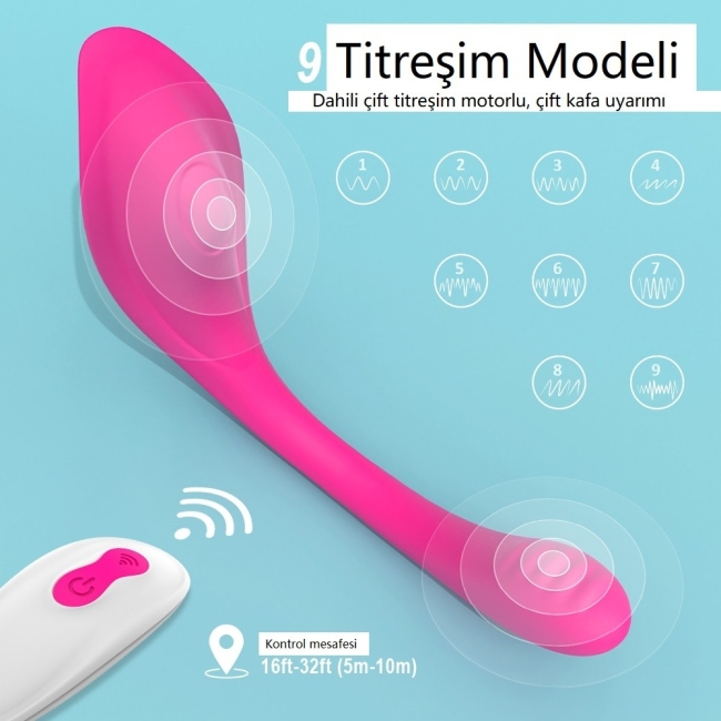 Ribbon Pro Kıkırdaklı Çiftlere Özel Kumandalı Giyilebilen 9 Modlu Titreşimli Vibratör