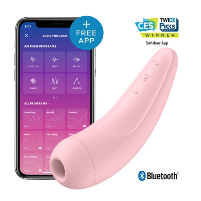 Satisfyer Curvy 2+ Pink Klitoris Stimülatörü ve App Kontrol Titreşimli Vibratör