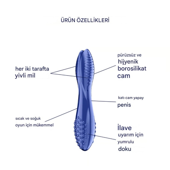 Satisfyer Dazzling Crystal 2 Mavi Cam Dildo