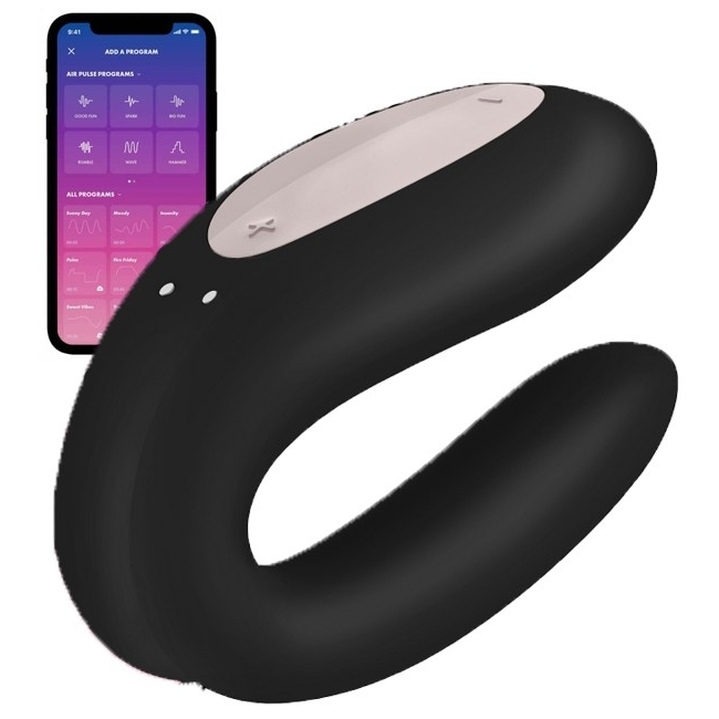 Satisfyer Double Joy Siyah Telefon Kontrol Çiftlere Özel Vibratör