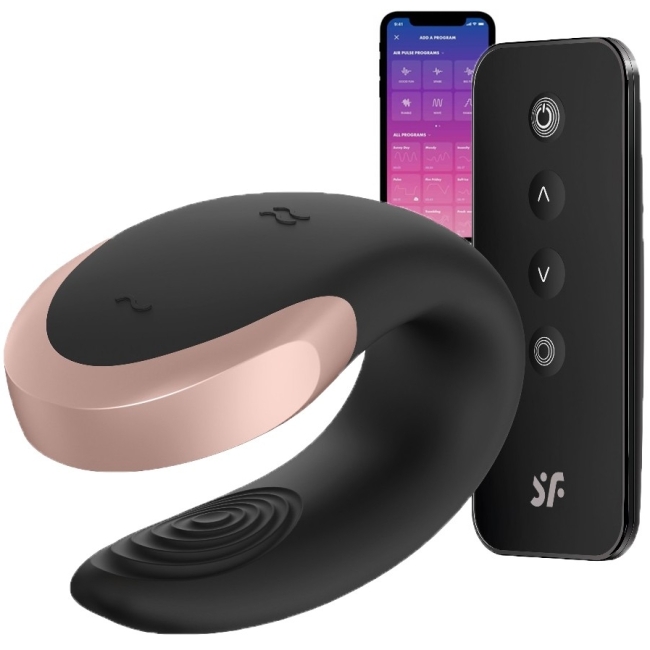 Satisfyer Double Love Black Telefon Kontrollü Çiftlere Özel Vibratör