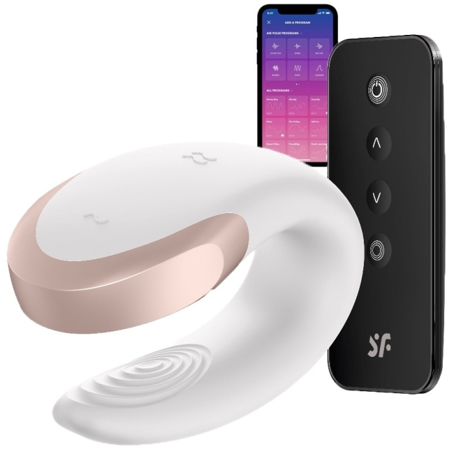 Satisfyer Double Love White Telefon Kontrollü Çiftlere Özel Vibratör