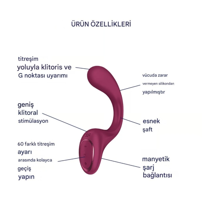 Satisfyer G for Goddess 2 G Bölgesi Uyarıcılı Vibratör Bordo