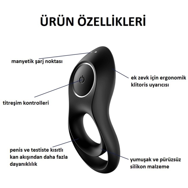 Satisfyer Legendary Duo 12 Modlu Titreşimli Şarjlı Su Geçirmez Penis Halkası